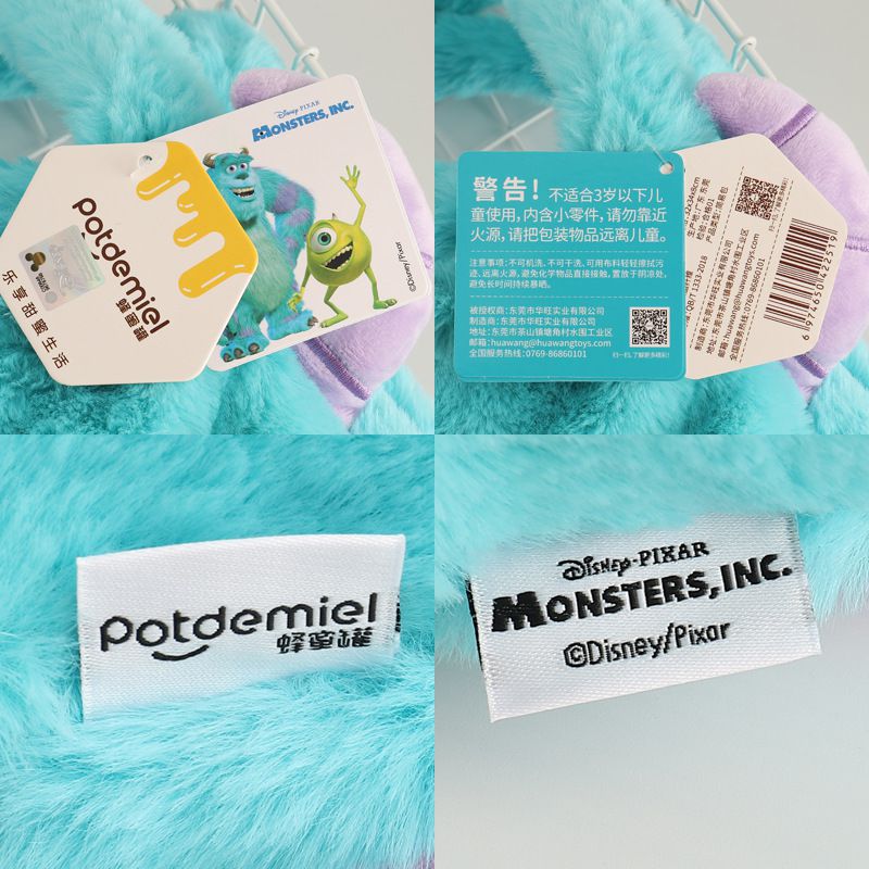 卡通毛茸茸造型手提包-卡通人物毛怪-藍色 (31x12x22cm)