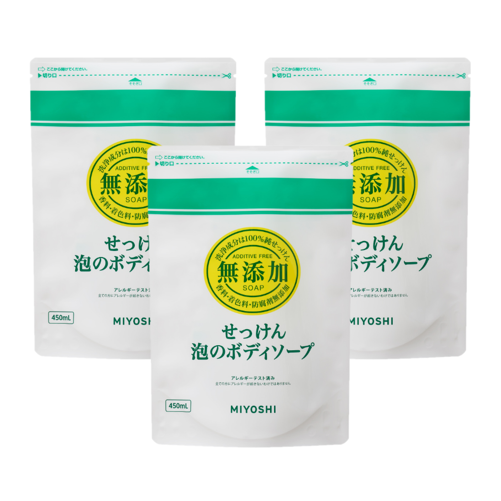 日本 MIYOSHI 無添加 - 【3入組】無添加泡沫沐浴乳補充包