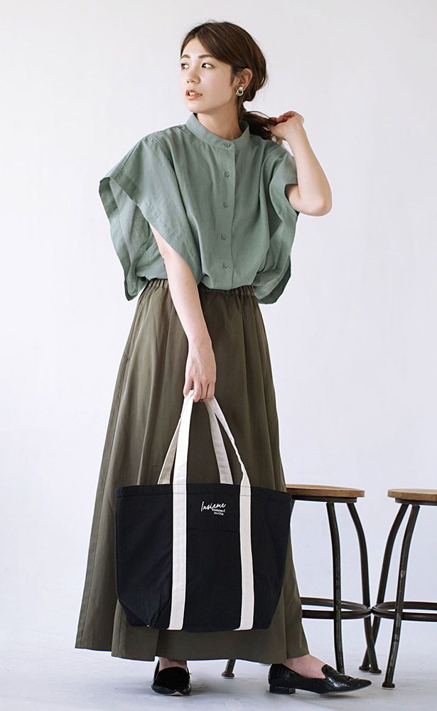 日本 zootie - 輕薄微立領長版法式袖短袖襯衫-白