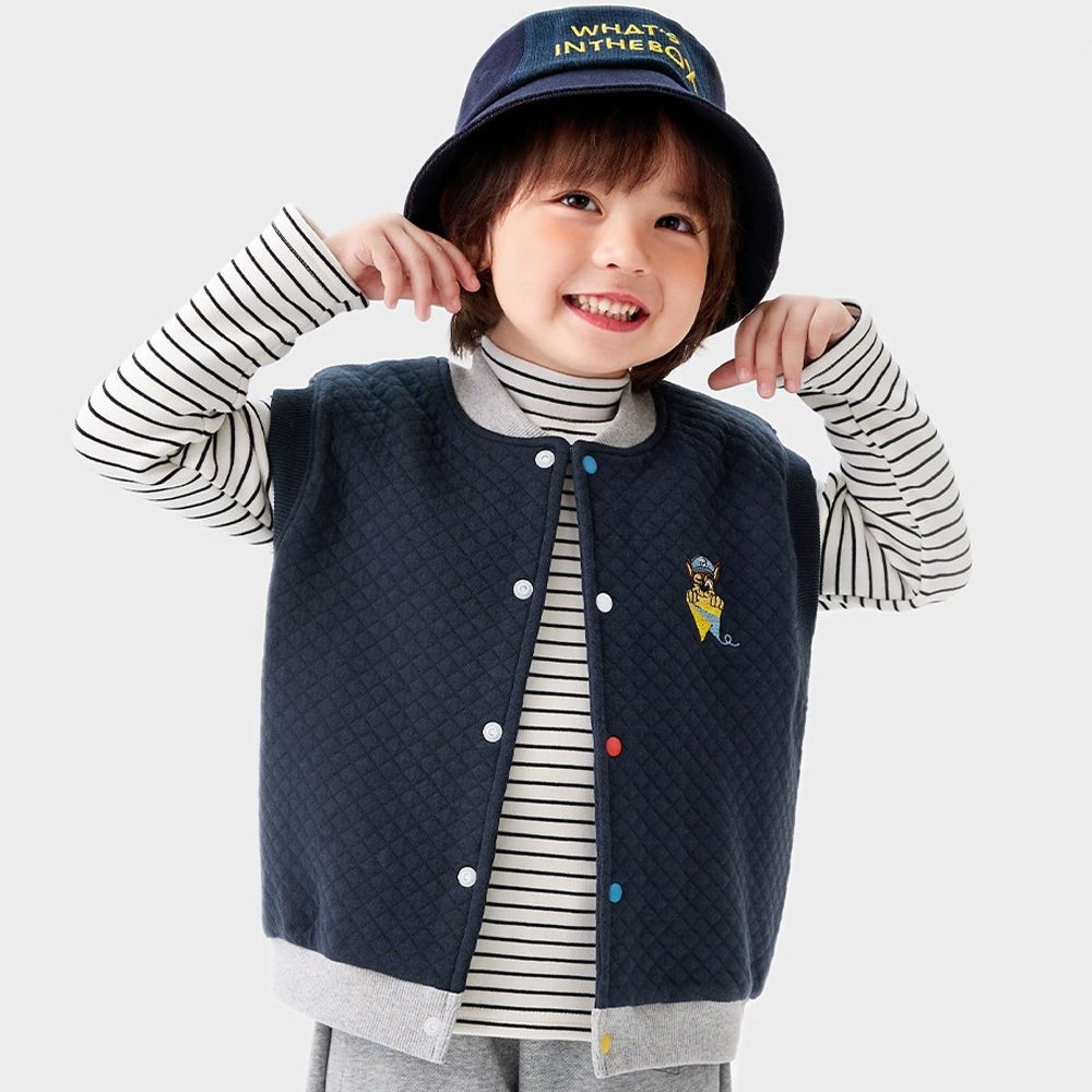 卡通汪汪隊鋪棉背心-卡通人物阿奇-藏青