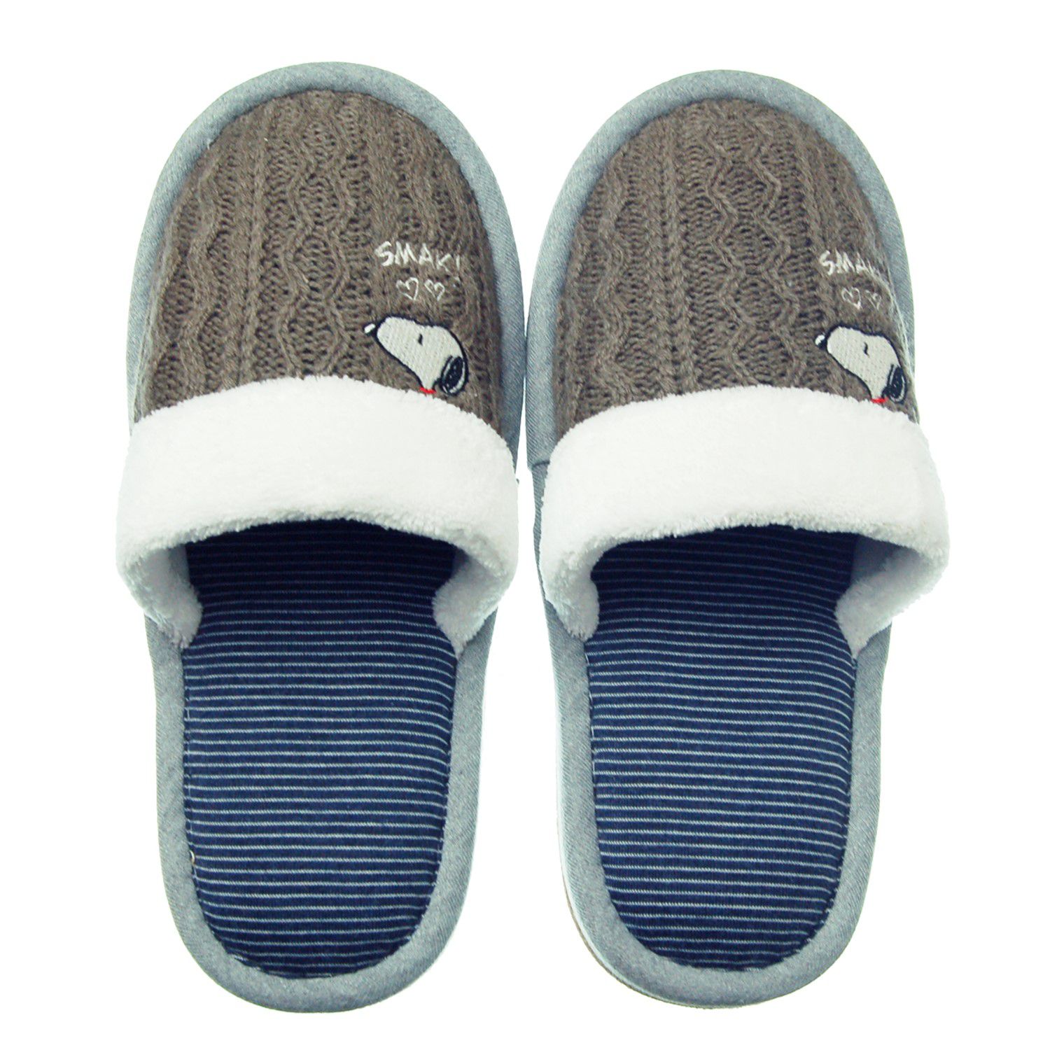 日本千趣會 - 史努比 針織拼接室內拖-紅 (22-24cm)