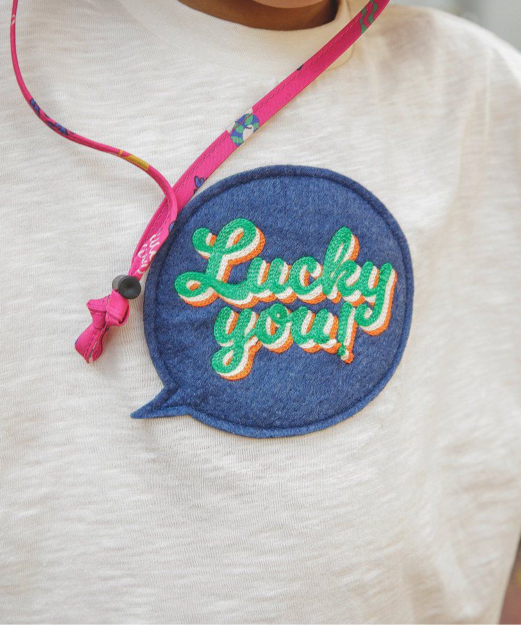 日本 BREEZE - 彩色標語短袖上衣-寶石藍