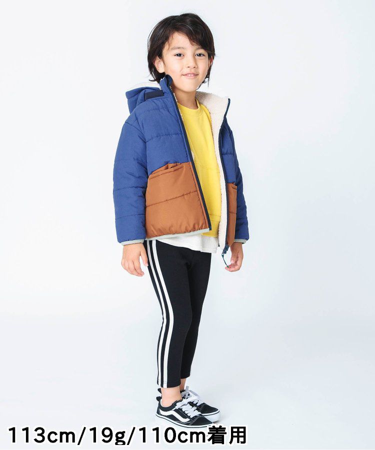 日本 BREEZE - 2WAY極暖裏絨保暖鋪棉外套-卡其x咖啡