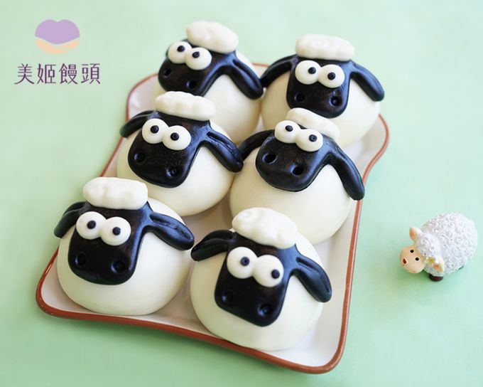 美姬饅頭 - 羊咩咩鮮乳造型芝麻包-50g*6顆