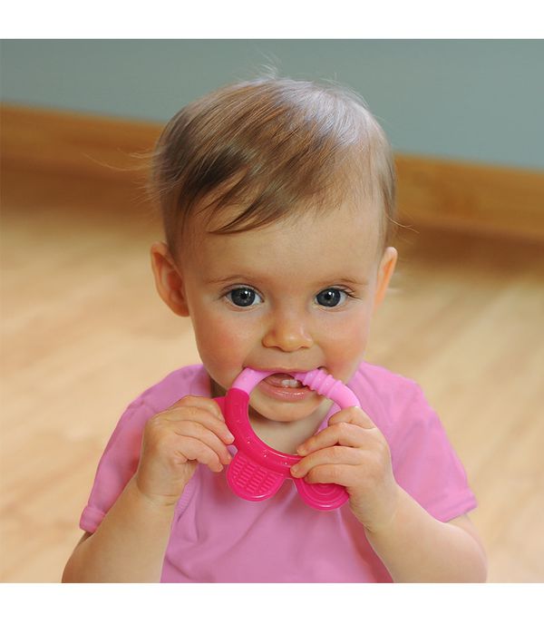 美國 green sprouts - 小綠芽食品安全等級矽膠固齒器2入組-紫紅組