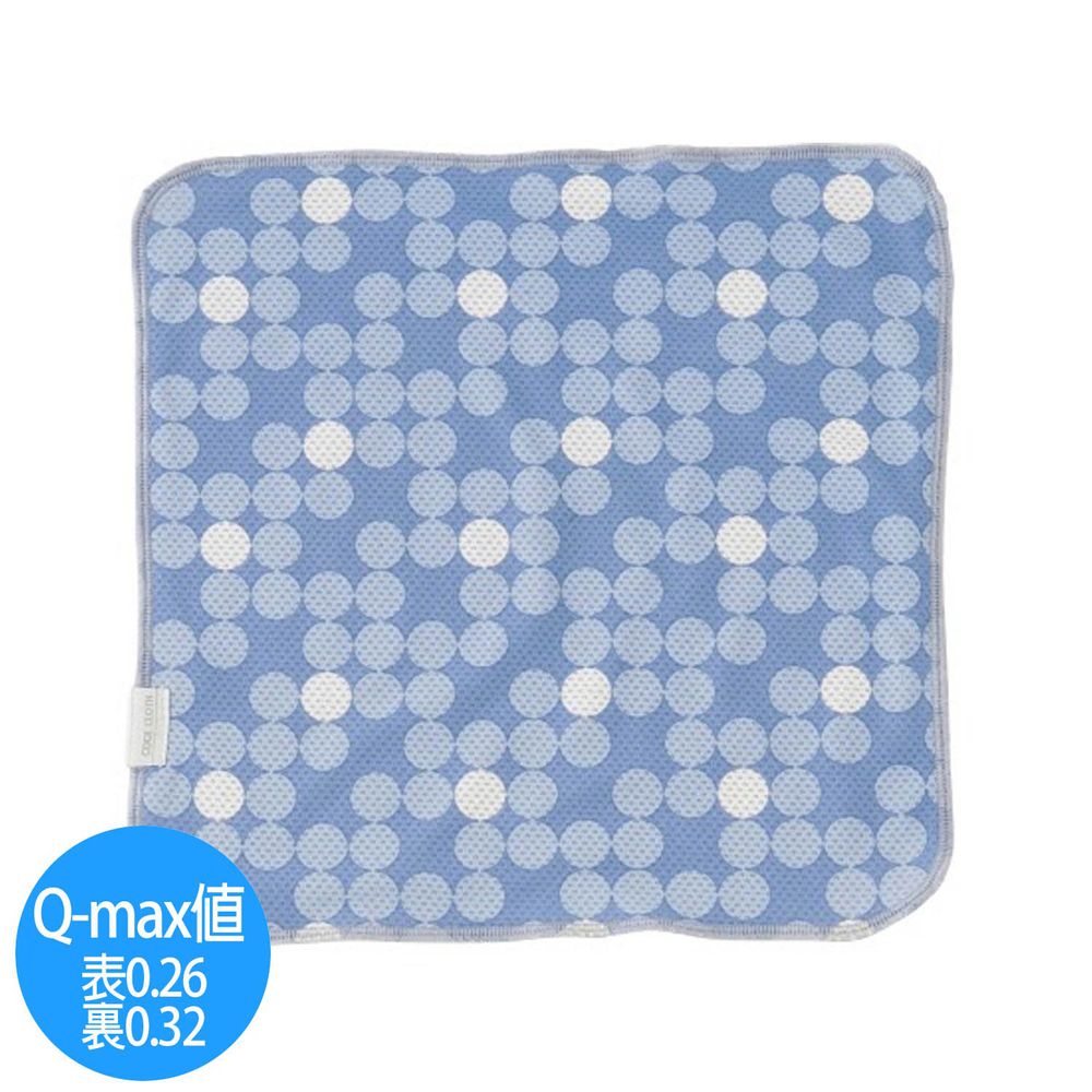 日本小泉 - UV cut 90% 接觸冷感 水涼感手帕-漸層波點-水藍 (23x23cm)