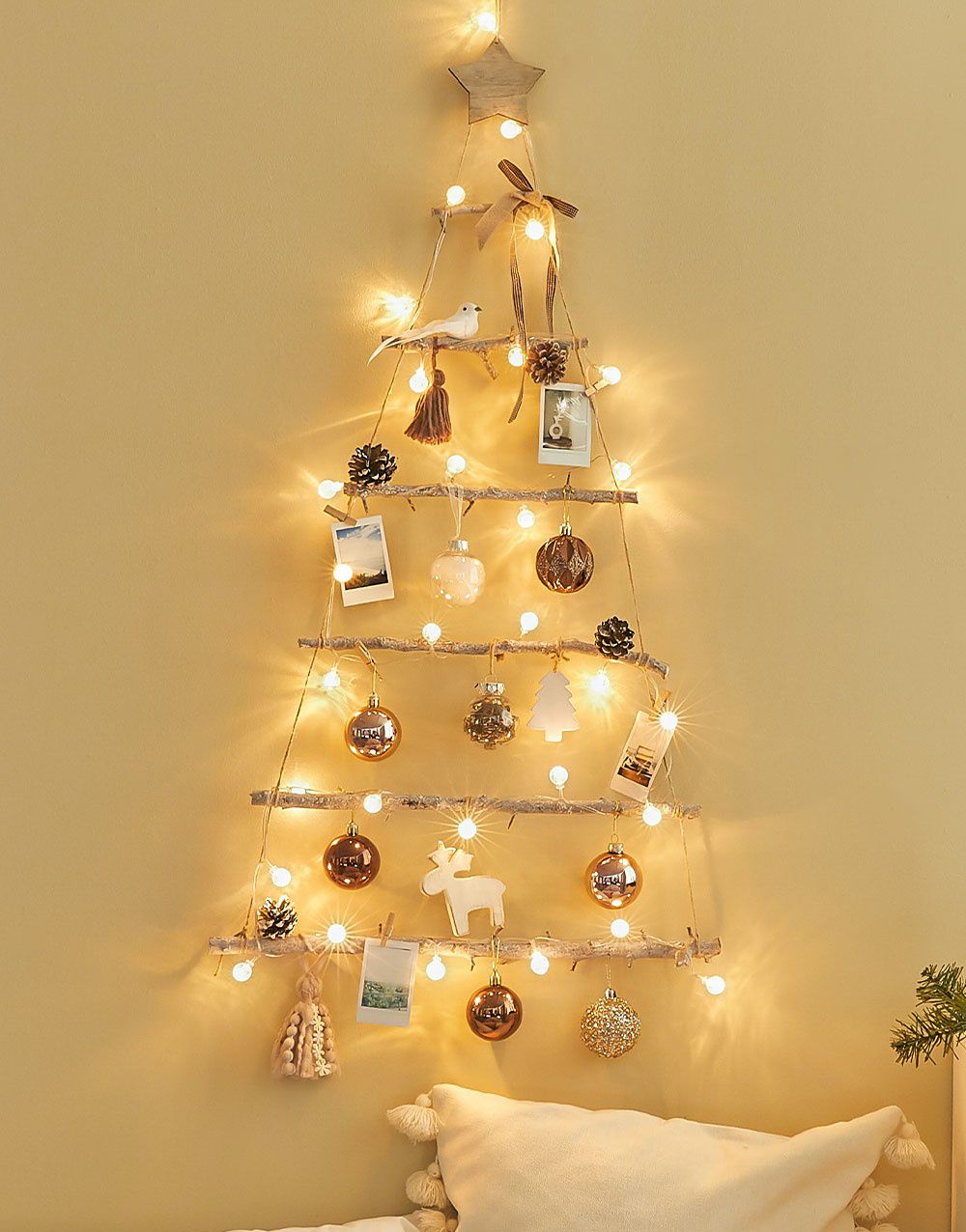 韓國 Bebe Deco - DIY聖誕樹/聖誕壁飾燈-金色派對 (樹高80cm，樹寬68cm，約0.6kg)