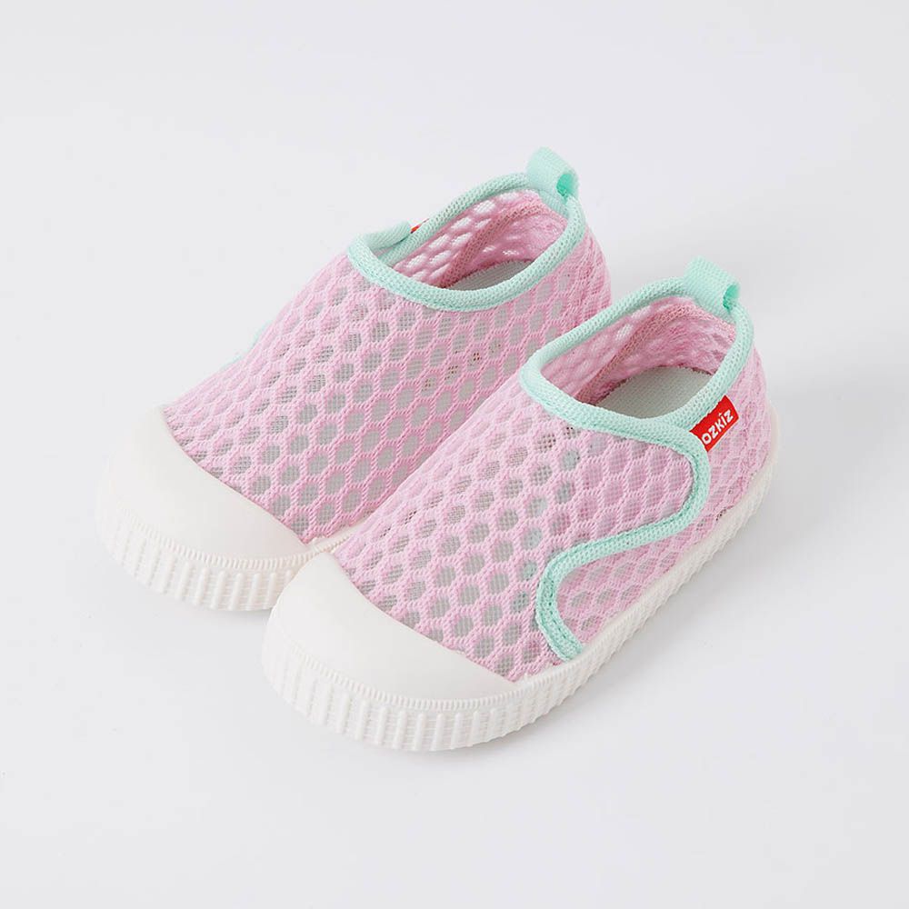 水陸兩穿！網眼超透氣玩水沙灘鞋/懶人休閒鞋-粉