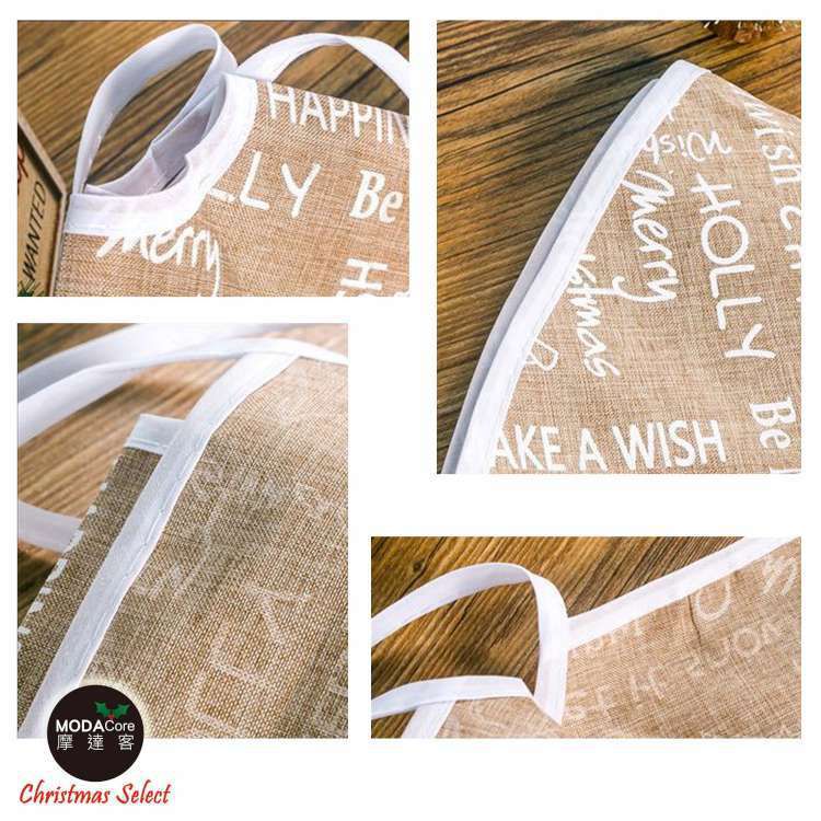 MODACore 摩達客 - 摩達客-耶誕祝福語淺棕咖啡色聖誕樹裙