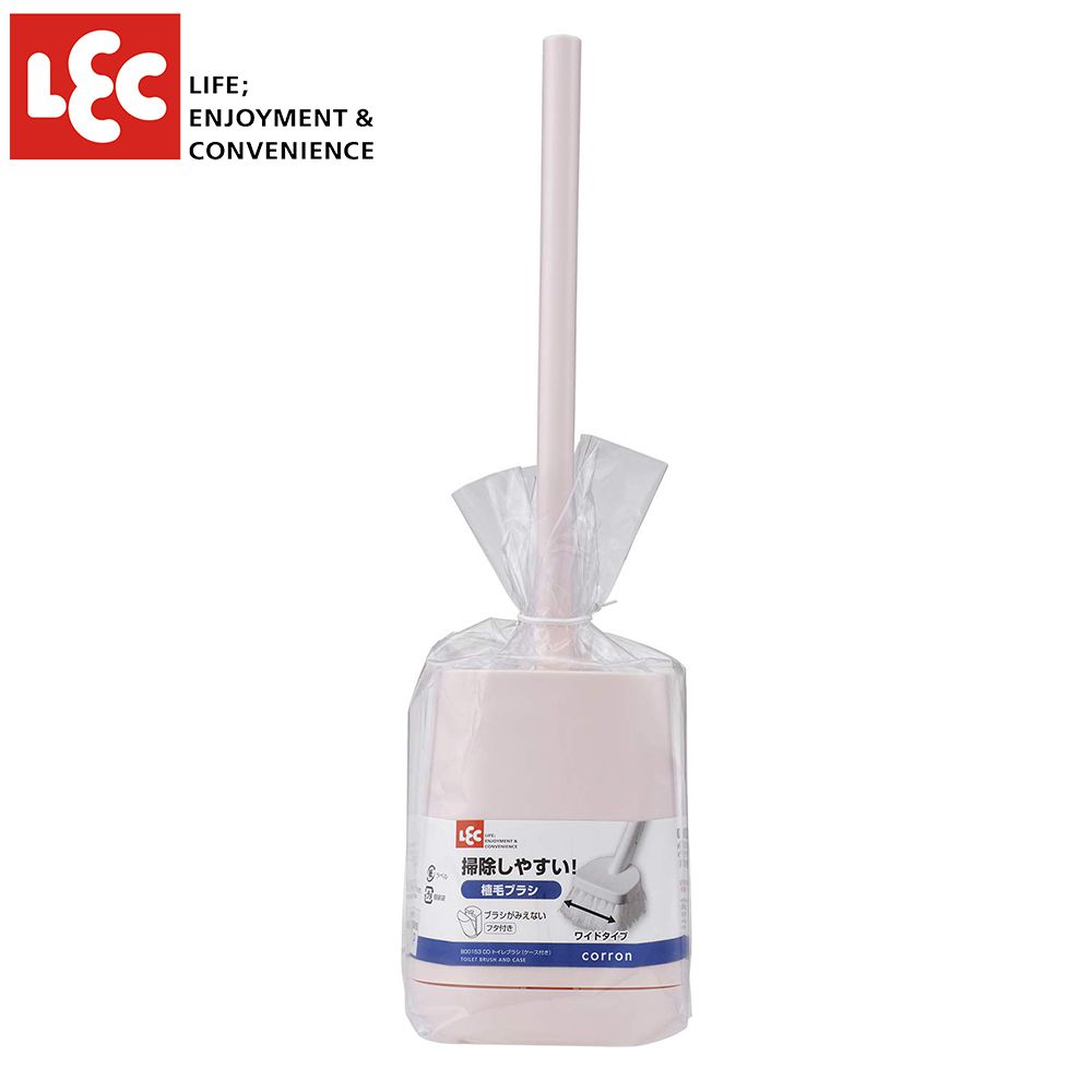 日本 LEC - 馬桶刷附盒-粉-1入