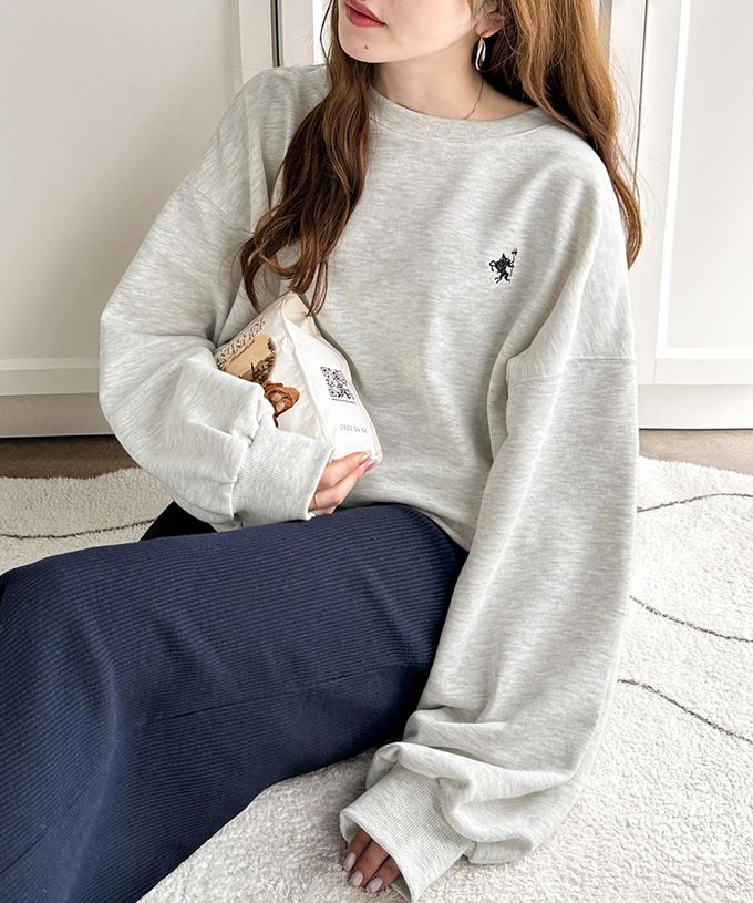 日本 Classical Elf - 低調logo刺繡裏毛休閒T恤-杏