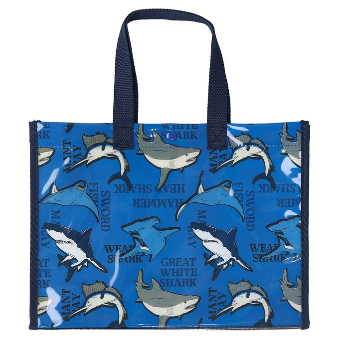 日本 ZOOLAND - 防水PVC手提袋/游泳包-叢林動物-軍綠 (25x34cm)