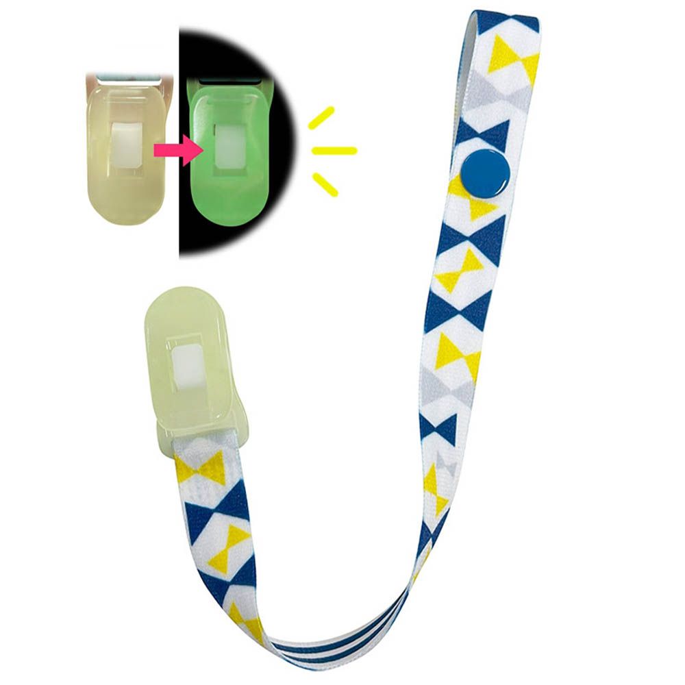 夜光奶嘴鍊夾-蝴蝶結-白色