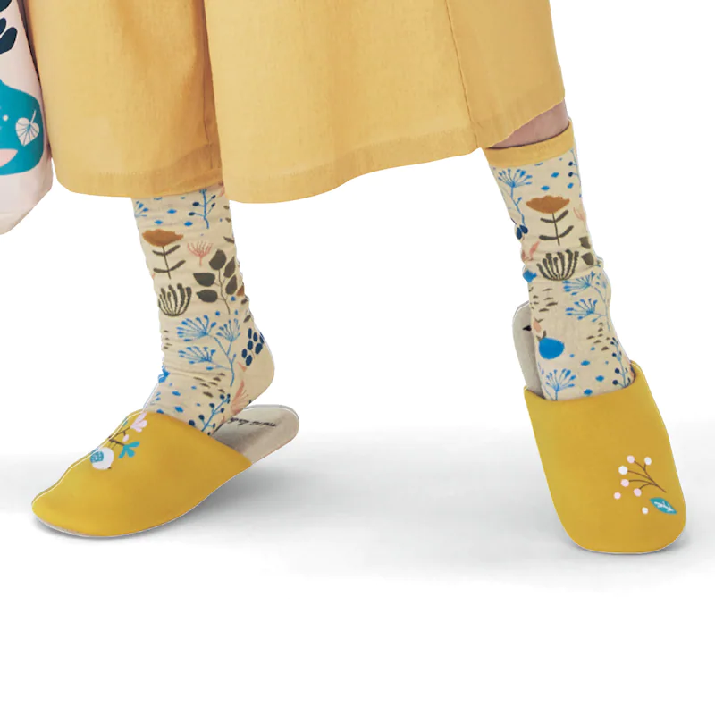 日本千趣會 - mini labo 質感室內拖鞋-石榴花-米粉 (23-25cm)