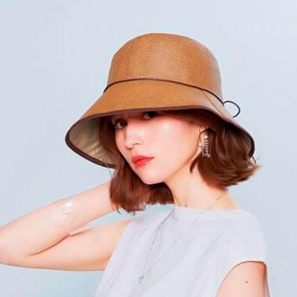 日本 COGIT - 99%抗UV！度假感大帽簷防曬遮陽帽-棕色 (56-58cm)