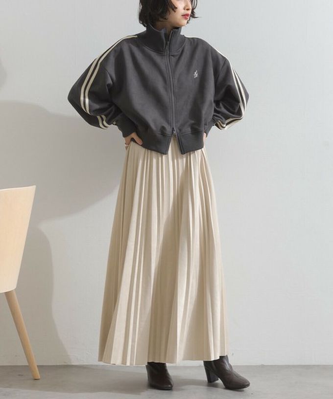 日本 ELENCARE DUE - 麂皮短絨休閒配色運動風夾克-深咖啡