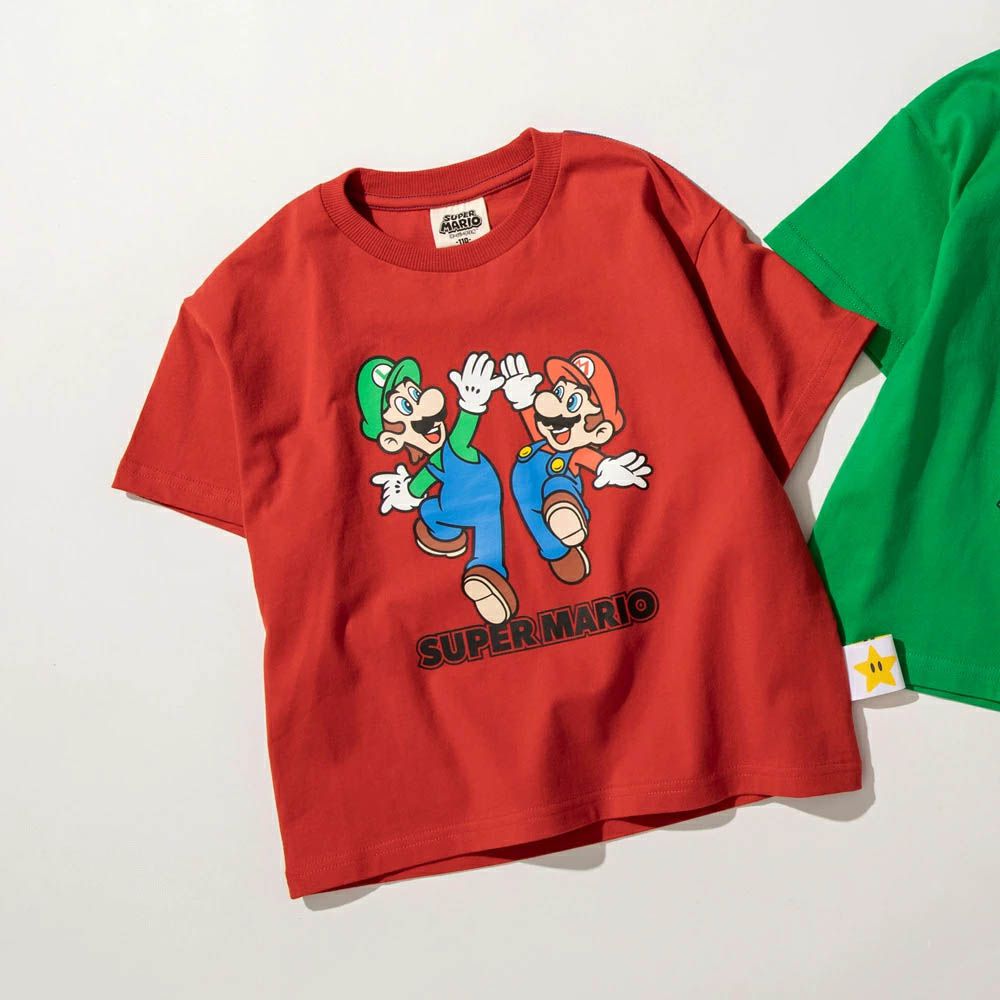 瑪利歐限定聯名短袖上衣-擊掌-紅