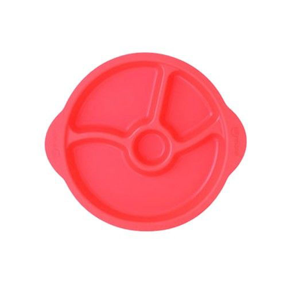 韓國 sillymann - 100%鉑金矽膠防滑幼兒學習餐盤-紅色