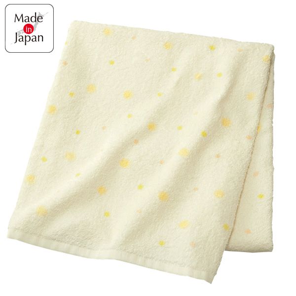 akachan honpo - 軟綿綿浴巾 正方形-點點-奶油色