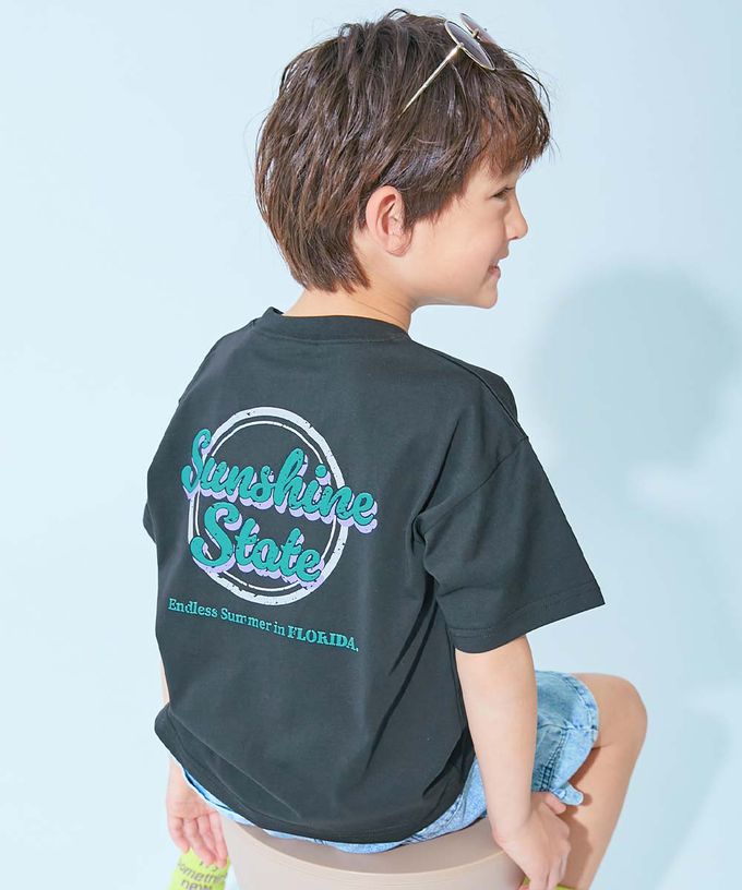 日本 devirock - 涼感速乾網眼 廓形短袖T恤-背後logo-冰河藍