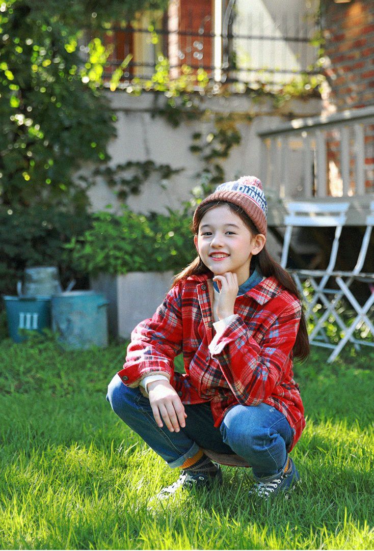 韓國 J KIDS - (內刷毛)長版紅格子襯衫/夾克