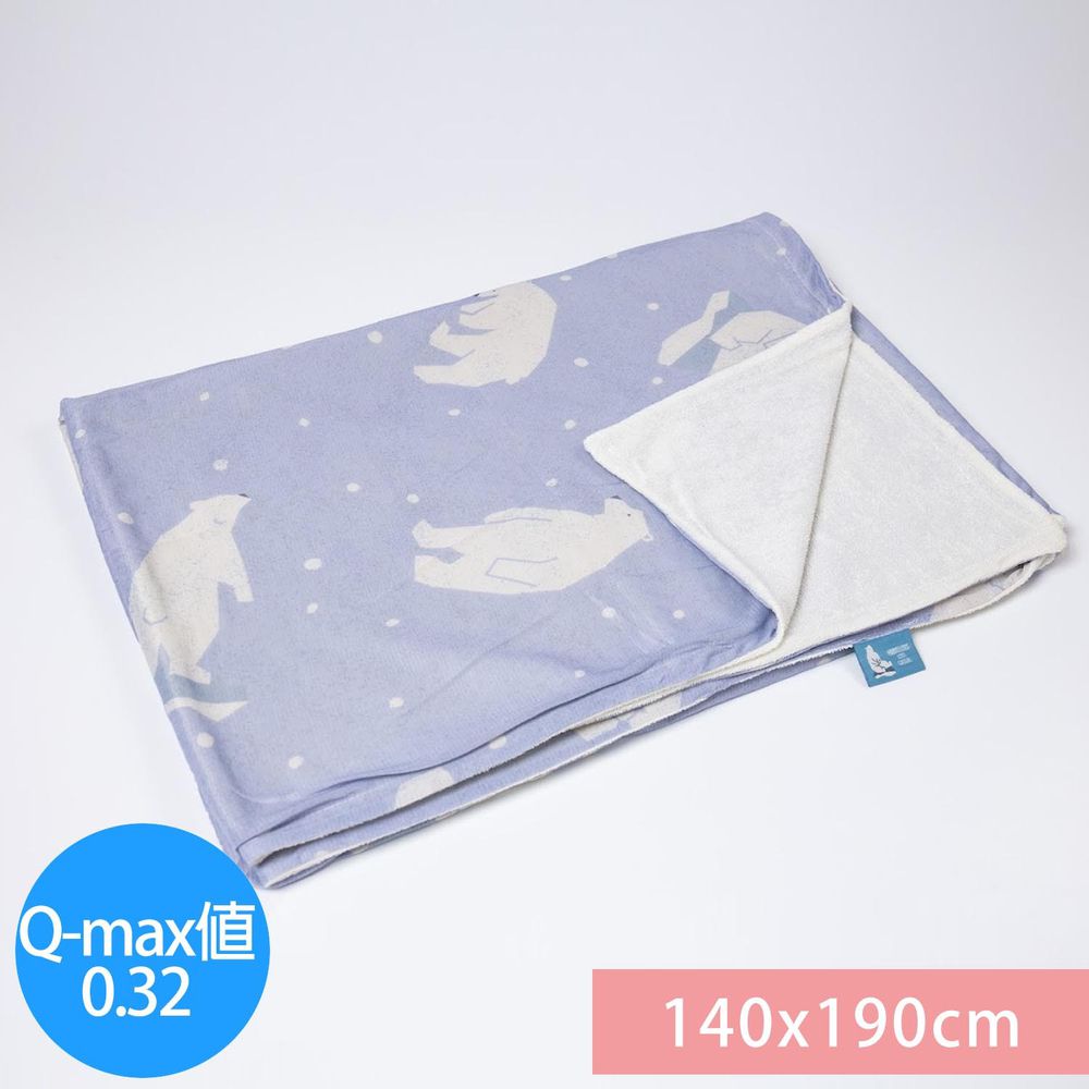 日本小泉 - 節電對策冷感薄毯-北極熊22-水藍 (140x190cm)
