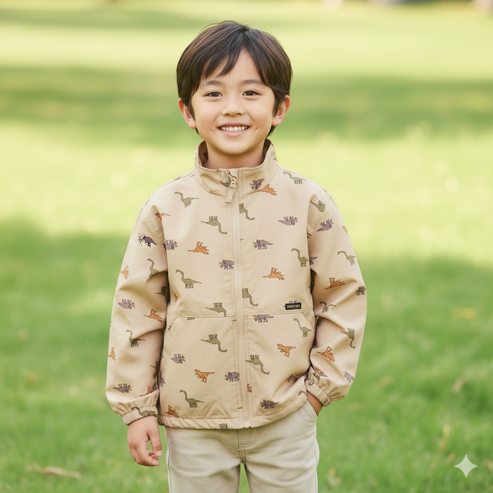 可攜式防潑水夾克-淺卡其色