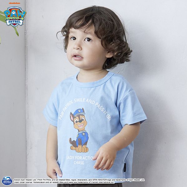 日本 petit main - 汪汪隊聯名 印花短袖上衣-毛毛-卡其