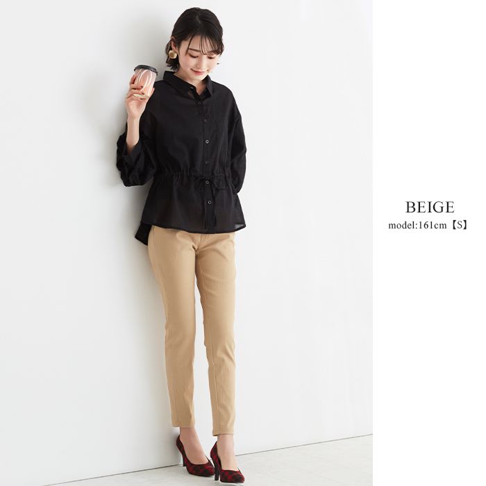 日本女裝代購 - 舒適修身彈性 美人褲-純黑