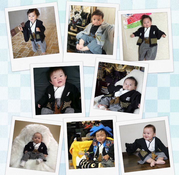 日本 Chil2 - 純棉日本傳統袴/和服(連身衣式)-網格紋-灰