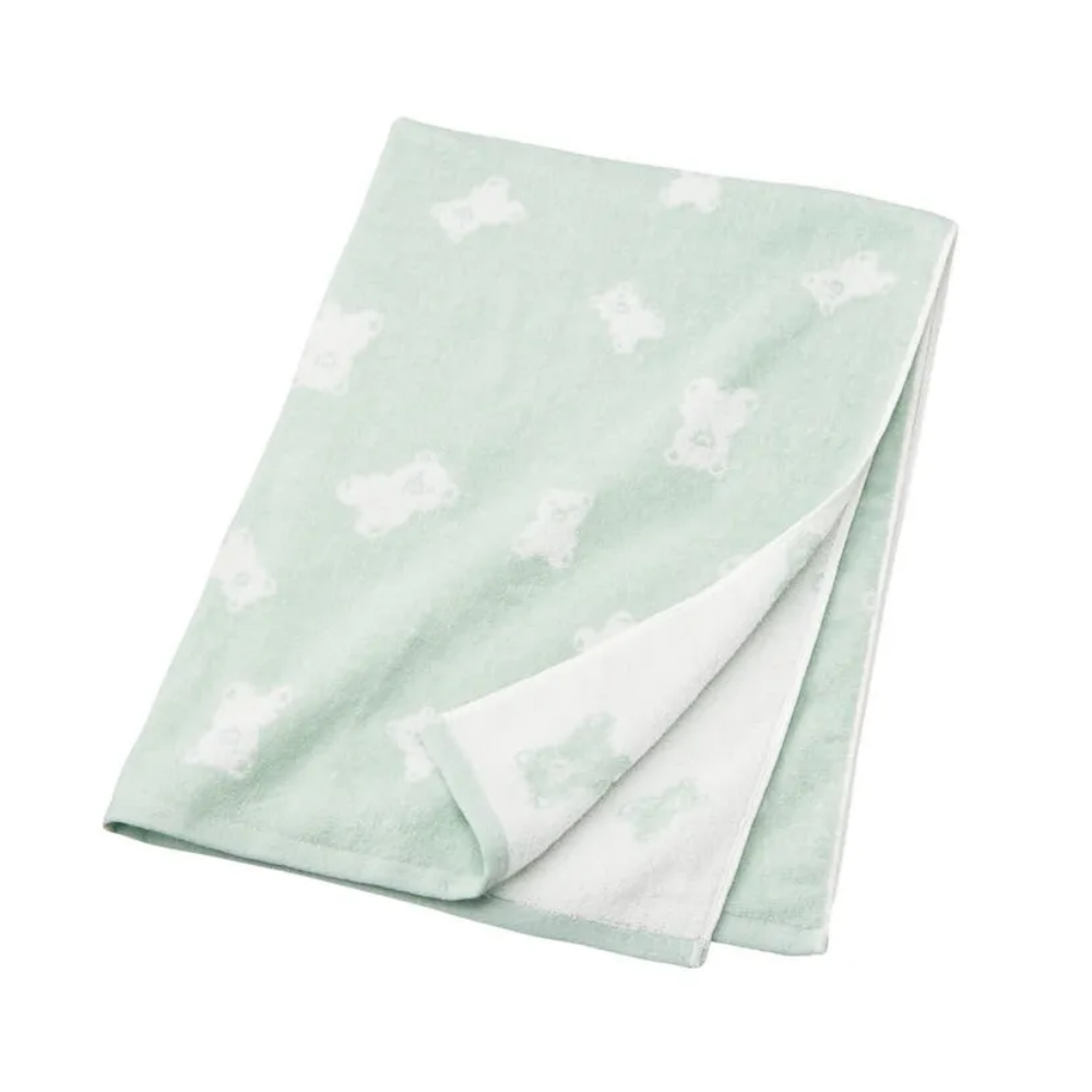 akachan honpo - 柔軟毛巾被-綠色 (100×70cm)
