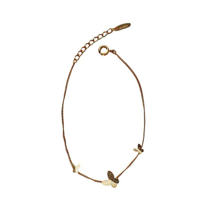 日本 Melody Accessory - 日本製 翩翩立體蝴蝶手鍊-金