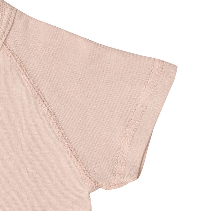 akachan honpo - 短袖有機包屁衣2件組-前開式-粉紅色