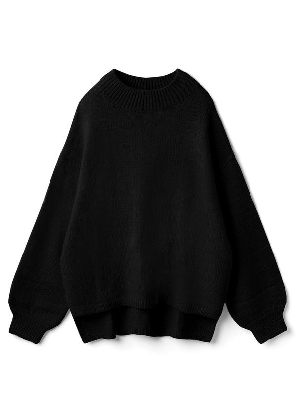 日本 GRL - 微立領顯瘦落肩針織毛衣-象牙杏 (F)