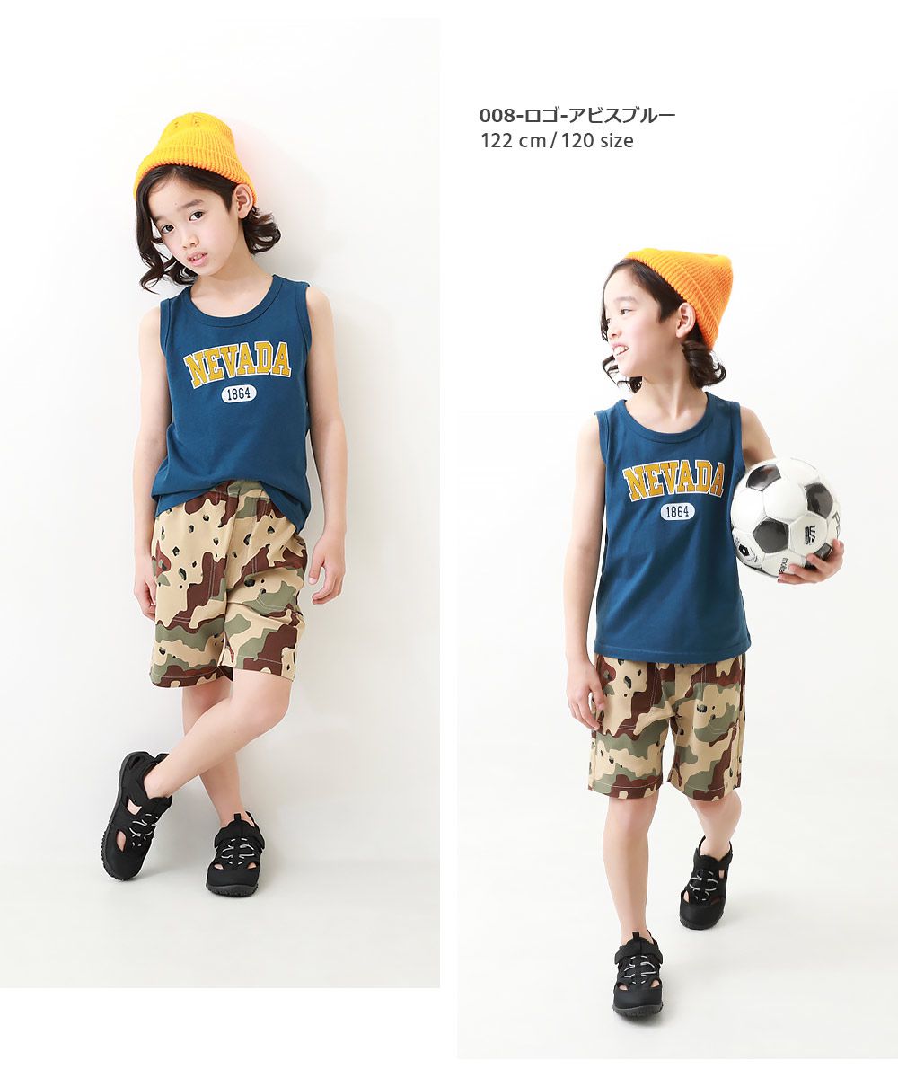 日本 devirock - 純棉定番百搭印花背心-英文字-黑