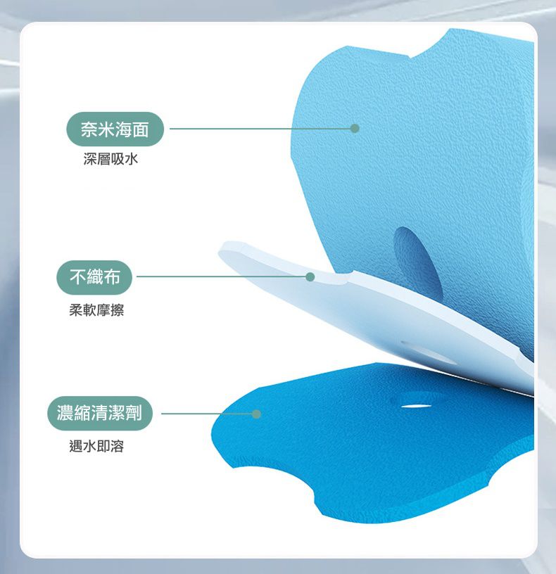 一次性可替換式馬桶刷刷頭-7入組-藍色