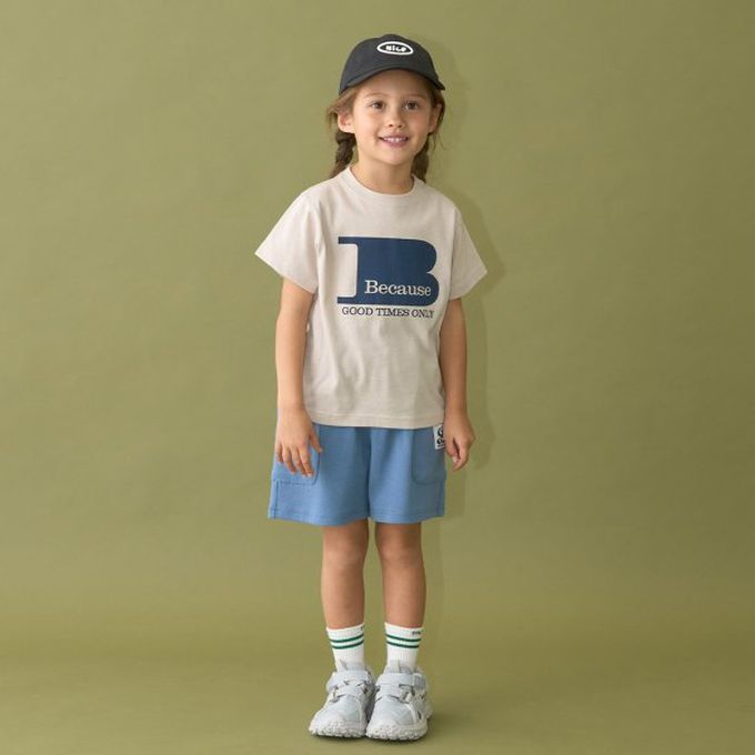 日本 b-ROOM - 簡約印花舒適天竺棉短袖上衣-北美巡演-黑