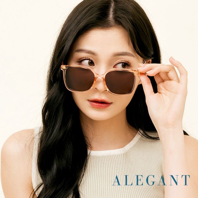 ALEGANT - 芙麗粉復古風格輕量橢圓方框墨鏡│UV400太陽眼鏡