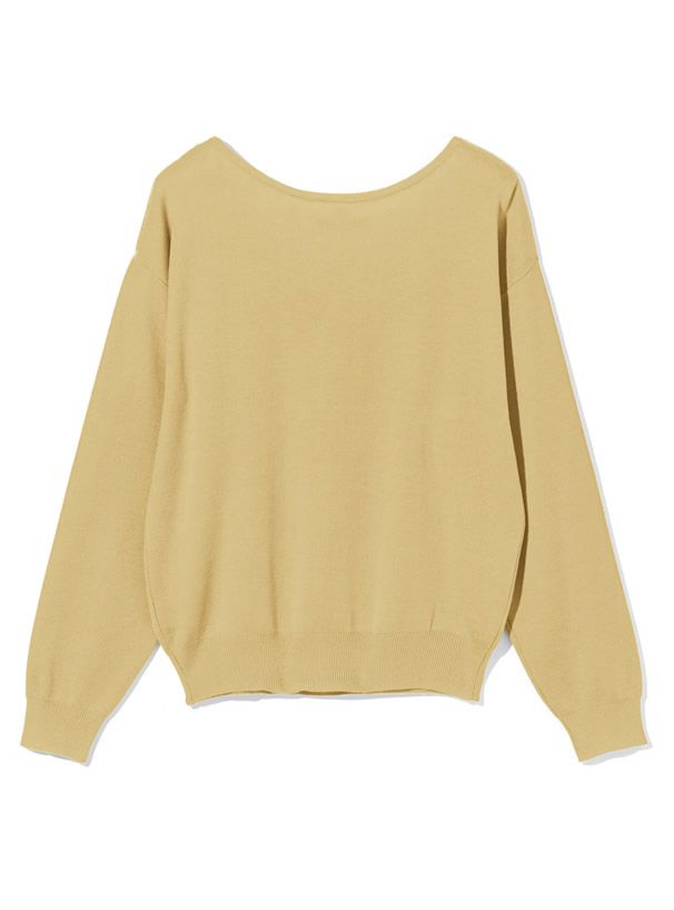 日本 GRL - 優雅V領長袖針織上衣-酒紅