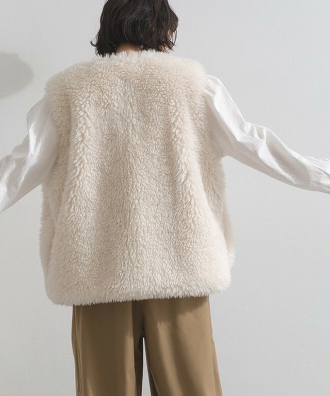 日本 ELENCARE DUE - QQ毛絨時尚搭配長版背心-咖啡灰