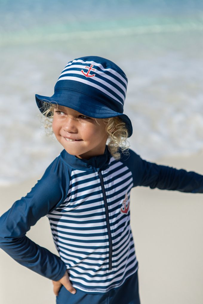 德國Playshoes - 抗UV防曬水陸兩用漁夫帽-海軍風