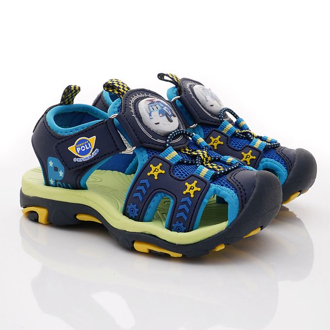 POLI護趾電燈涼鞋-POKT34086藍(中小童段)-涼鞋-藍