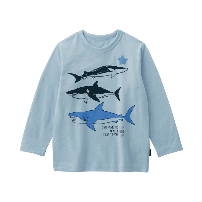 日本千趣會 - GITA 純棉印花長袖上衣-星星-棕灰