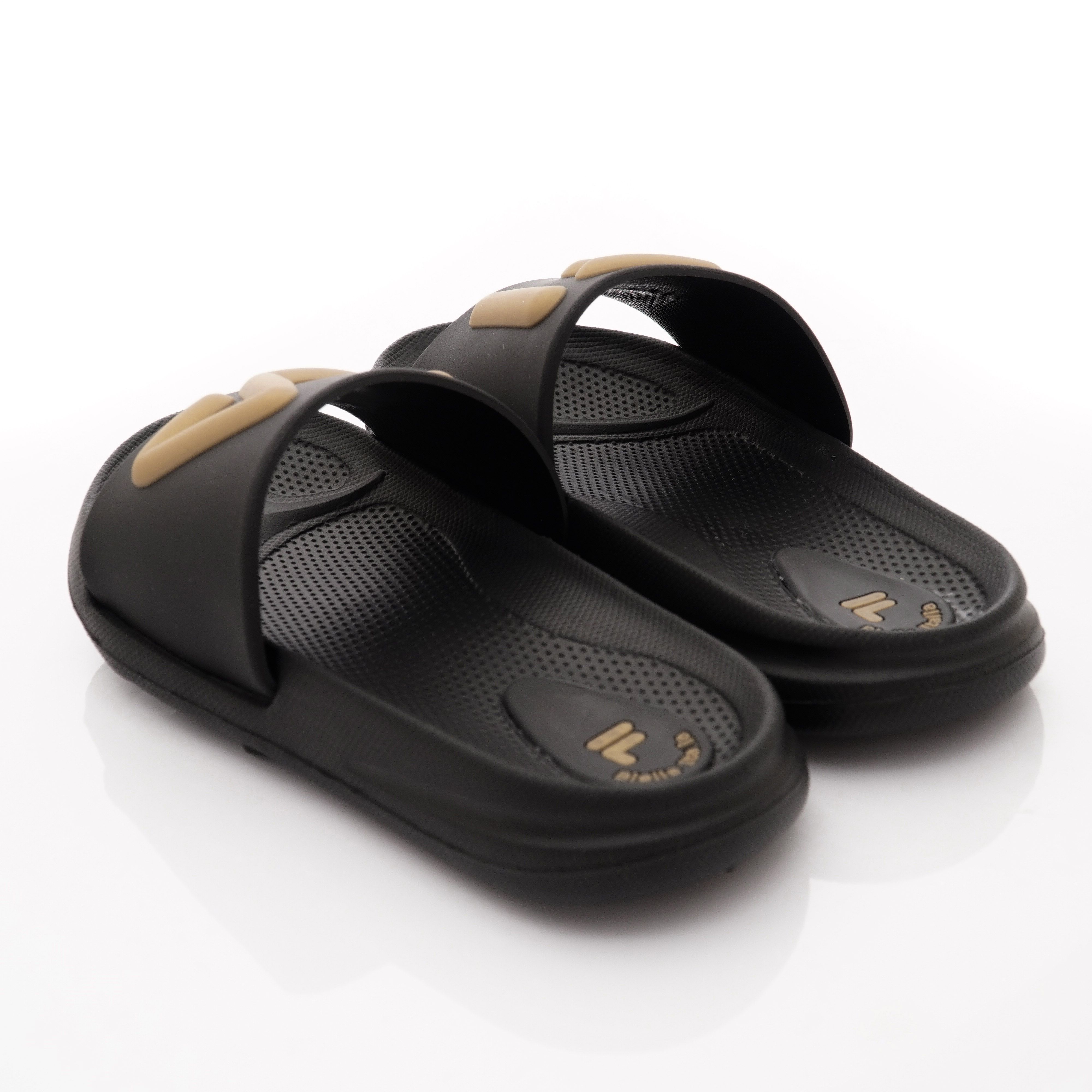 FILA - LOGO拖鞋款(中小童段)-黑金