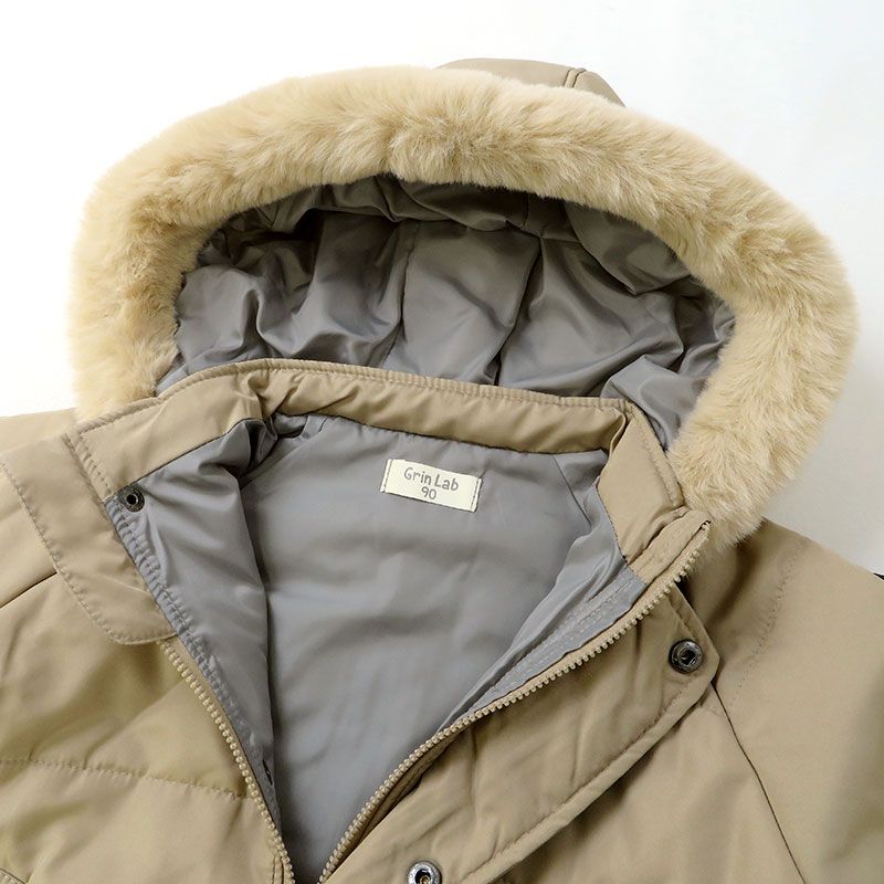 日本 ZOOLAND - 撥水加工 毛絨保暖連帽鋪棉外套-小企鵝-薄荷