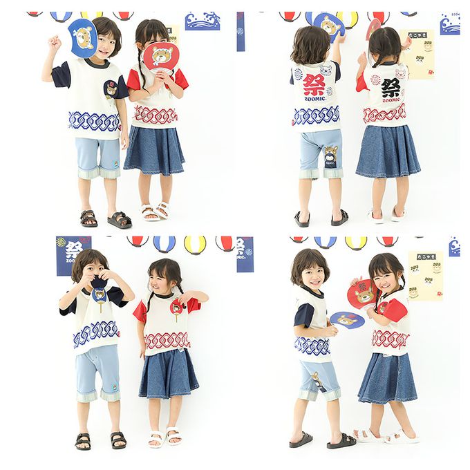 日本 ZOOLAND - 接觸涼感 夏日祭典網眼短袖上衣-刨冰-粉紅