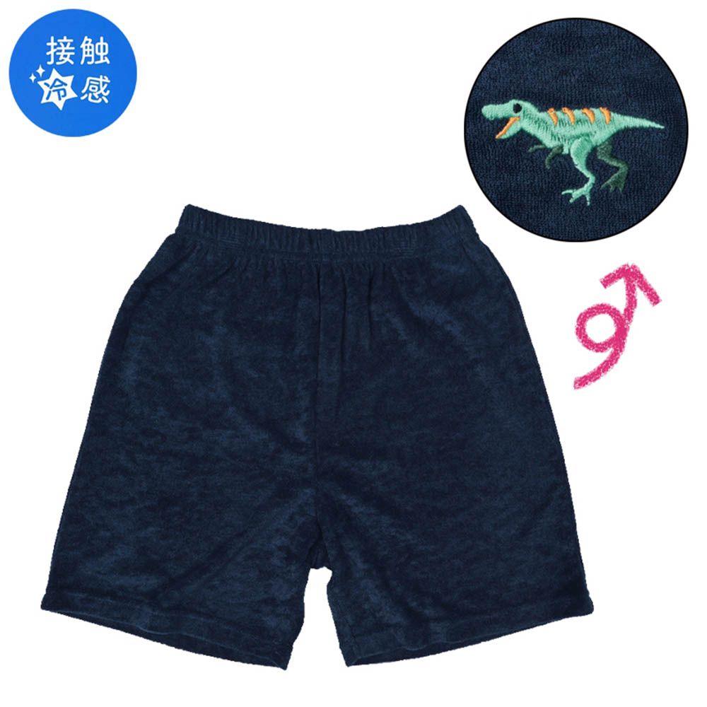 涼感短褲-深藍色