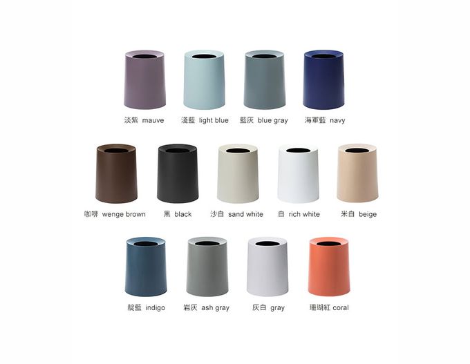 日本ideaco - 圓形家用垃圾桶-藍灰-11.4L