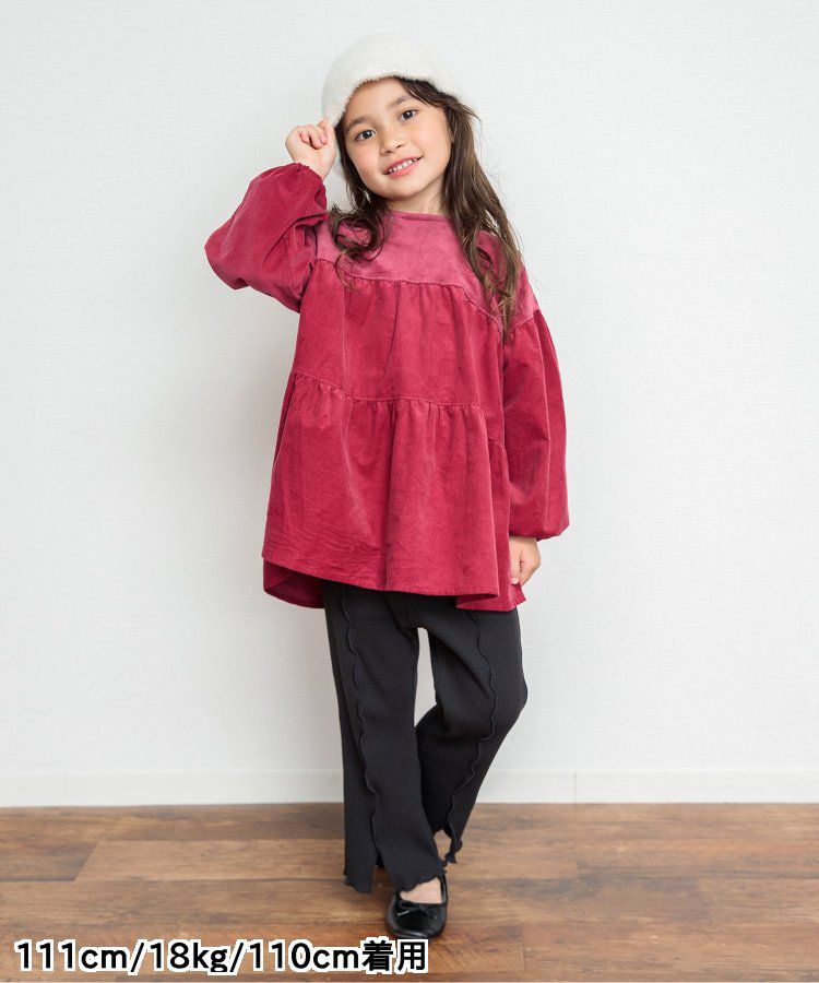 日本 BREEZE - 華美異素材拼接傘狀長袖洋裝-炭黑小花