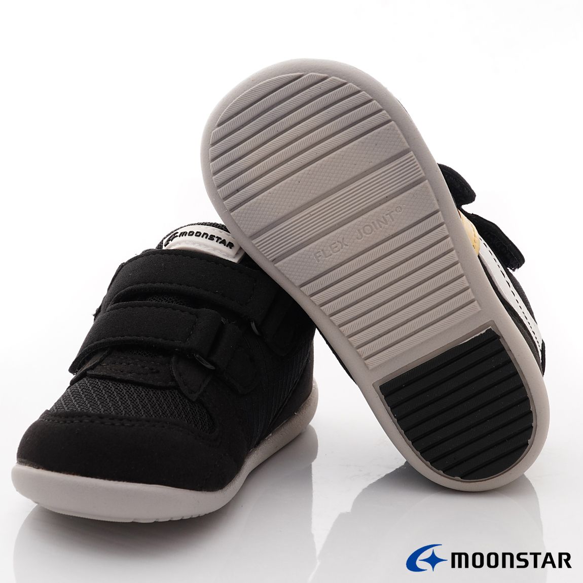 Moonstar日本月星 - HI系列寶寶學步穩健款(寶寶段)-學步鞋-黑金
